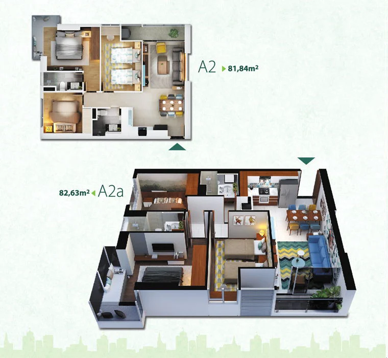 thiết kế căn hộ a2 resgreen tower
