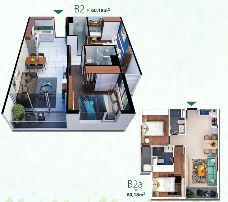 thiết kế căn hộ b2 resgreen tower