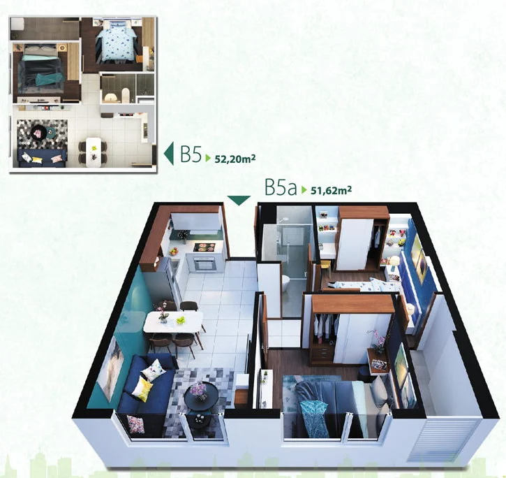 thiết kế căn hộ b5 resgreen tower