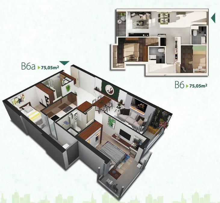 thiết kế căn hộ b6 resgreen tower