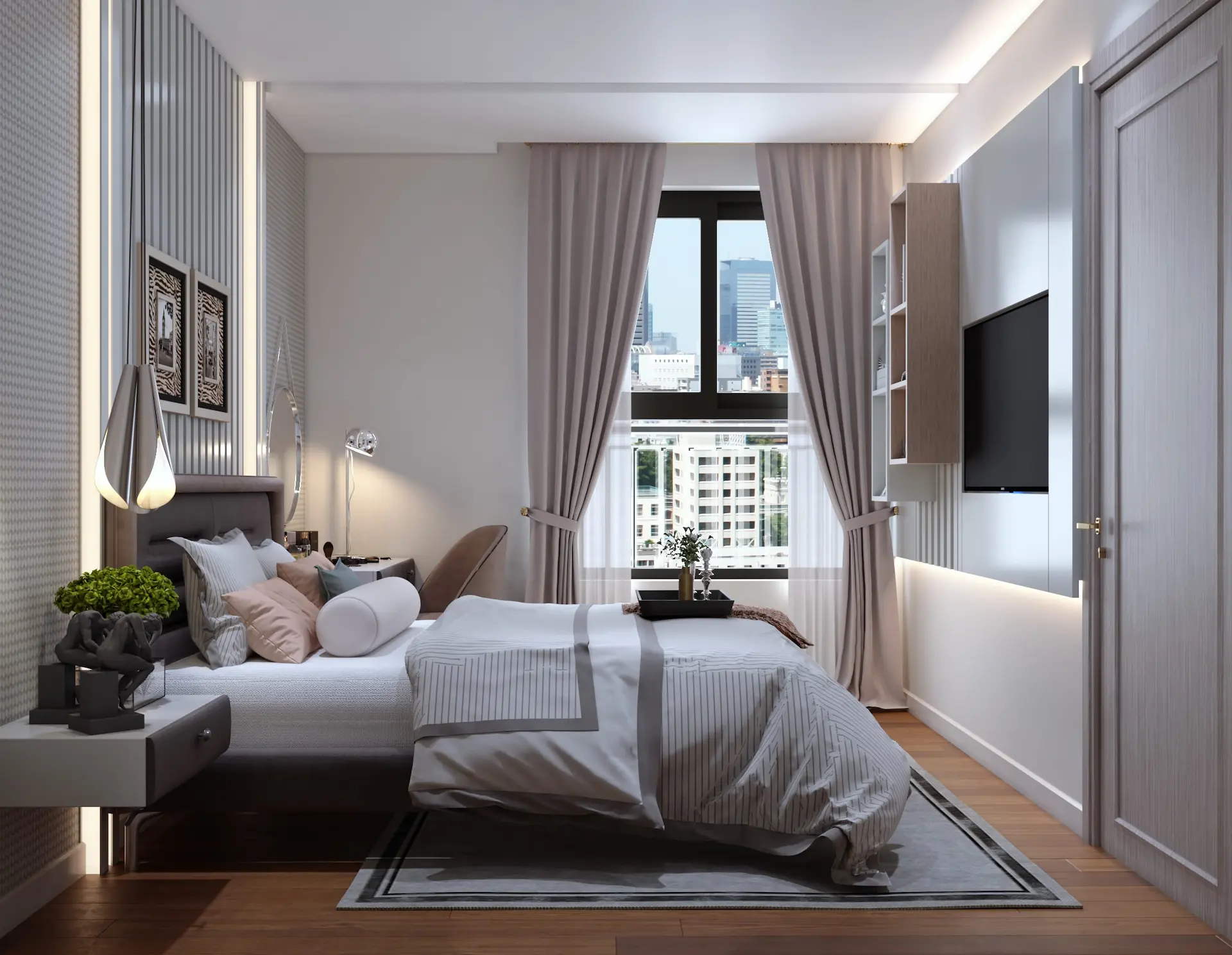 phòng ngủ phụ căn hộ resgreen tower
